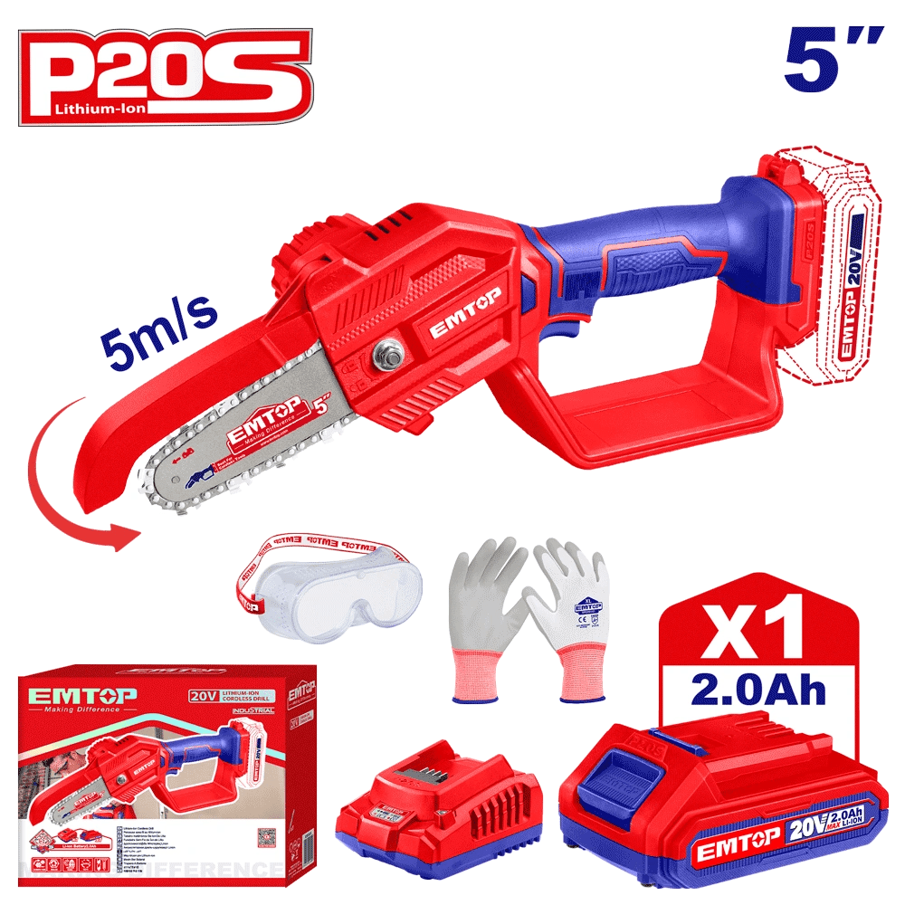 Tronçonneuse a chaine 20V 1B2A 13 EMTOP ELGA20581 - SME IMPORT
