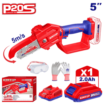 Tronçonneuse a chaine 20V 1B2A 13 EMTOP ELGA20581 - SME IMPORT