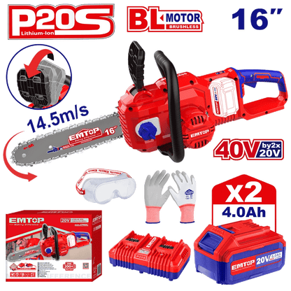 Tronçonneuse á chaine 40V 2B4A 16 EMTOP ELGA401682 - SME IMPORT
