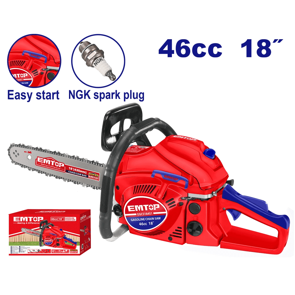 Tronçonneuse à chaine ess 1.8KW 45 EMTOP EGCS18451 - SME IMPORT