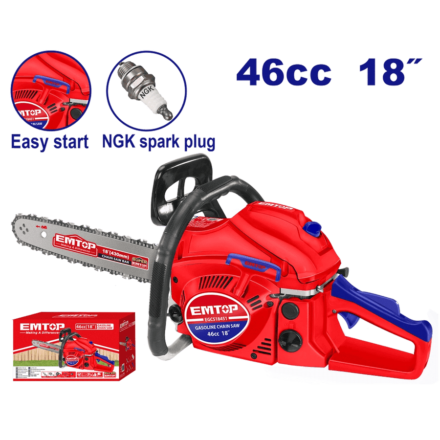 Tronçonneuse à chaine ess 1.8KW 45 EMTOP EGCS18451 - SME IMPORT
