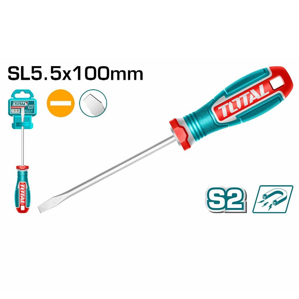 TSDSL5100 tournevis plat 5,5 x 100 mm S2 aimanté précis - SME IMPORT