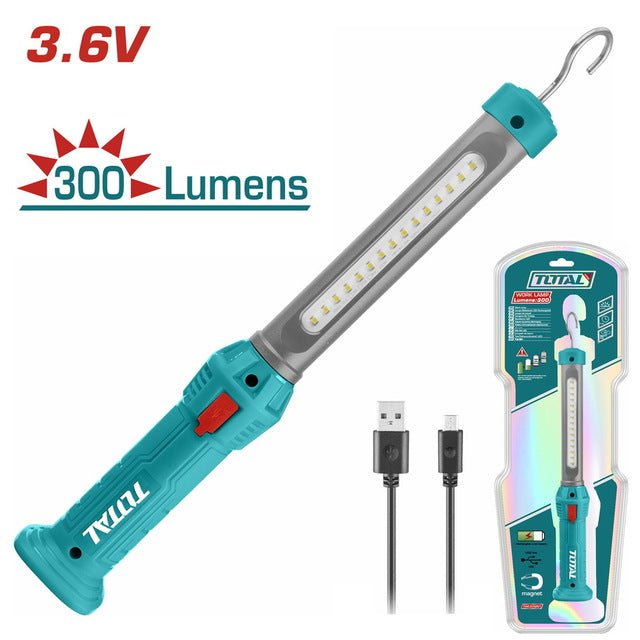 Lampe de travail rechargeable TOTAL 3W cob LED USB 2600mAh 4h TWLI35261