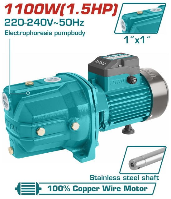 TWP311006 – Pompe À Jet Auto TOTAL 1.5hp 1100W – Irrigation - SME IMPORT