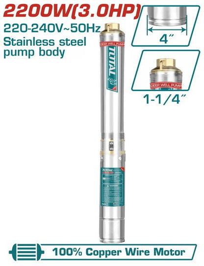 TWP522001 pompe puits profonds TOTAL 2.200W 6m3/h pour eau - SME IMPORT