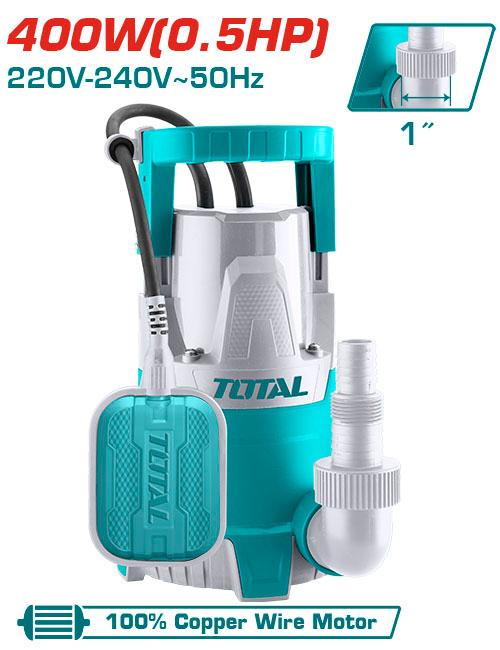 TWP64006 Pompe Vid Cave Total 400W 0,5HP Drainage Efficace - SME IMPORT