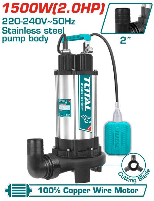 TWP7150026 TOTAL POMPE VID CAVE 1500W 2HP Efficace Fiable - SME IMPORT