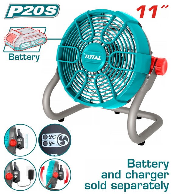 Ventilateur sans fil 20 v 11 pouces TFALI2002 TOTAL