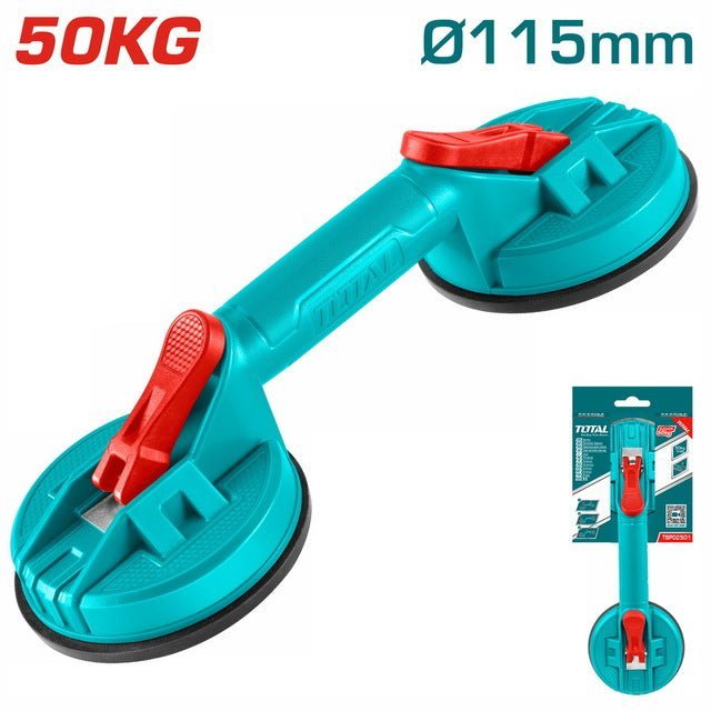 Ventouse double TOTAL 50 kg verre 115 mm robuste et fiable TSP02501 - SME IMPORT