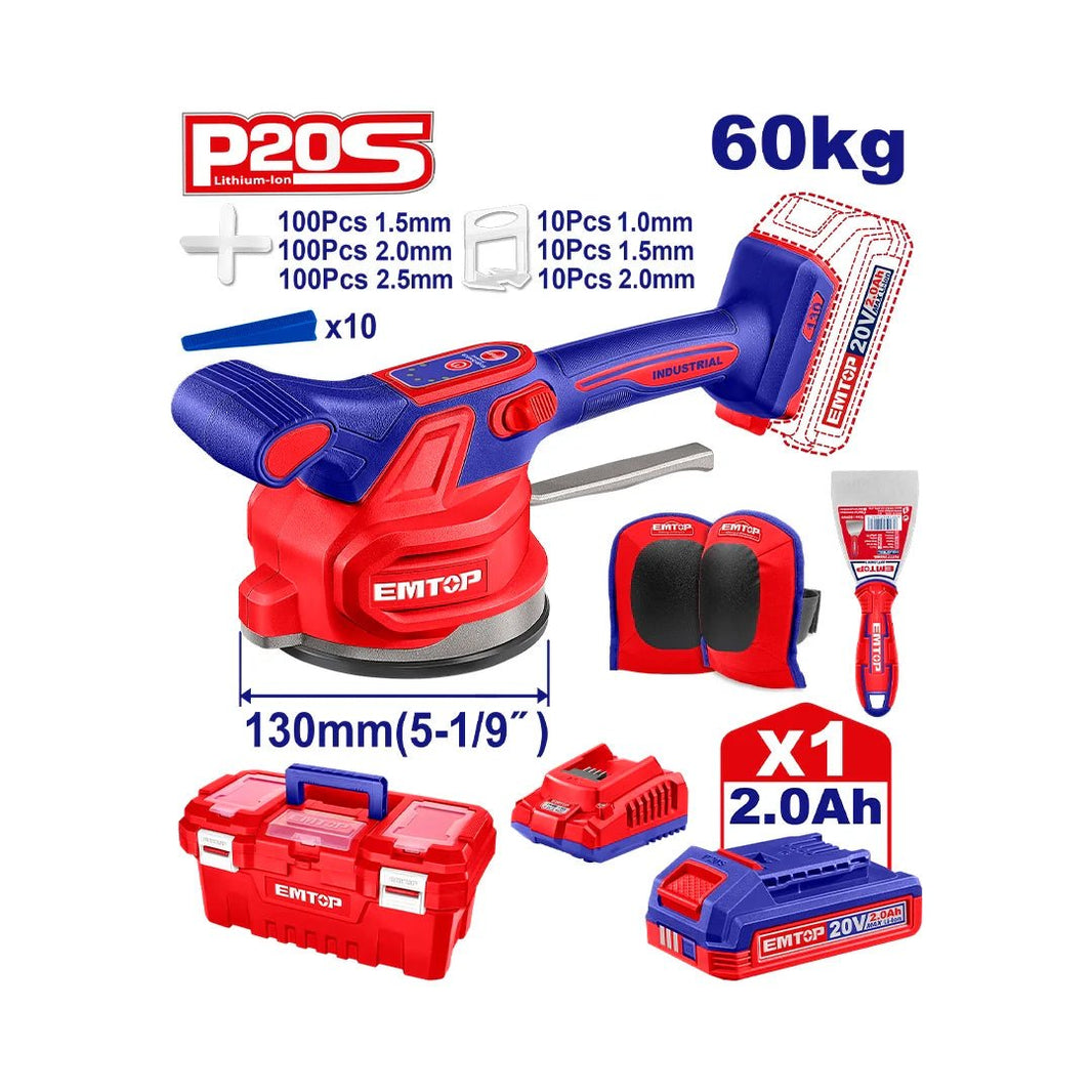 Ventouse pose carrelage 60KG 1B EMTOP EMTVM20018 - SME IMPORT
