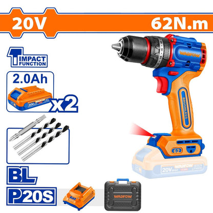 Visseuse 20v 62n.m perc 2ba WADFOW WCDP6281 - SME IMPORT