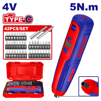 Visseuse 4V 5NM T-C+42 embouts EMTOP ECSR0406 - SME IMPORT
