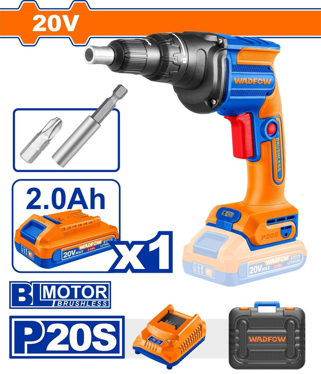 Visseuse plaquiste 20v WADFOW WDS204281 - SME IMPORT