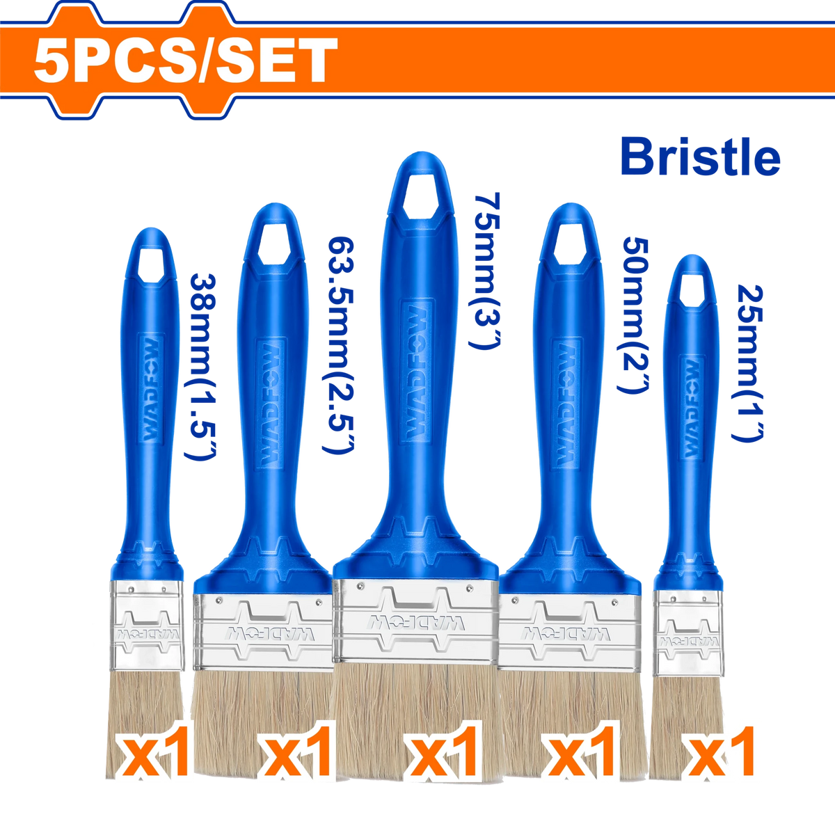 WADFOW jeu 5 pinceaux plastique WPB1952 - SME IMPORT