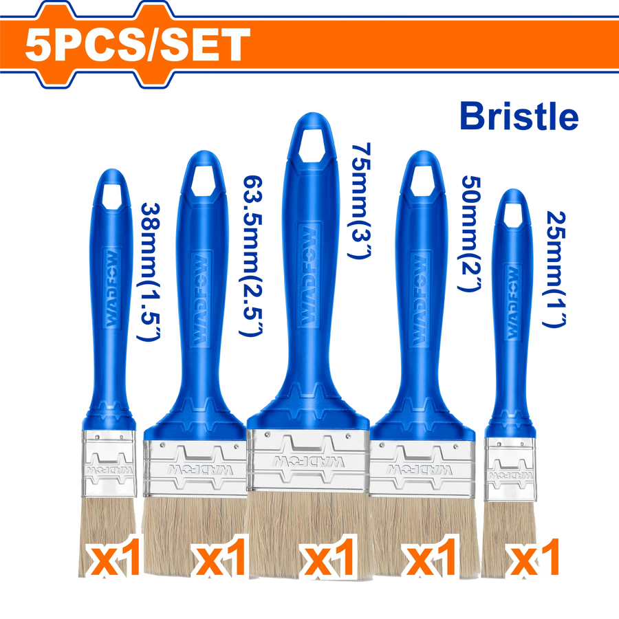 WADFOW jeu 5 pinceaux plastique WPB1952 - SME IMPORT