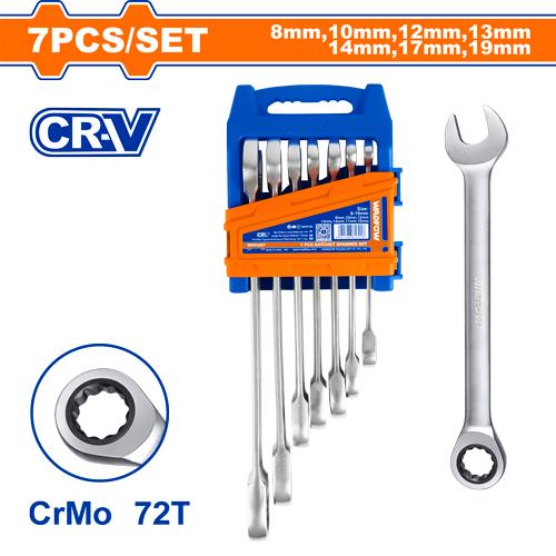 WADFOW jeu 7 cle mixte à cliquet WSP4207 - SME IMPORT