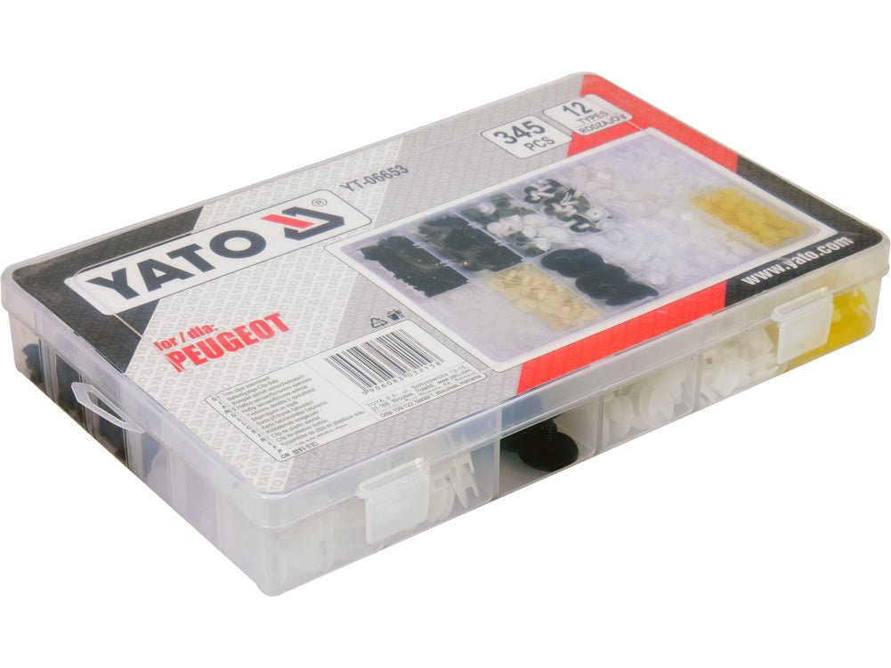 YATO YT-06653 – Kit de clips automobiles Peugeot, 345 pièces - SME IMPORT