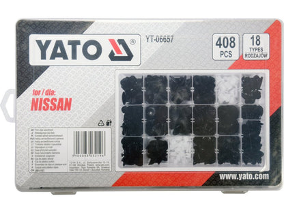 YATO YT-06657 – Kit de clips automobiles Nissan, 408 pièces - SME IMPORT