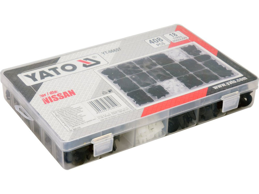YATO YT-06657 – Kit de clips automobiles Nissan, 408 pièces - SME IMPORT