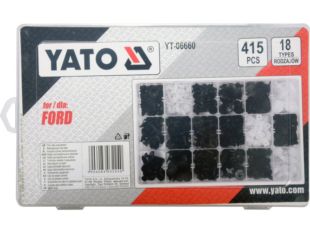 YATO YT-06660 – Kit de clips automobiles Ford, 415 pièces - SME IMPORT