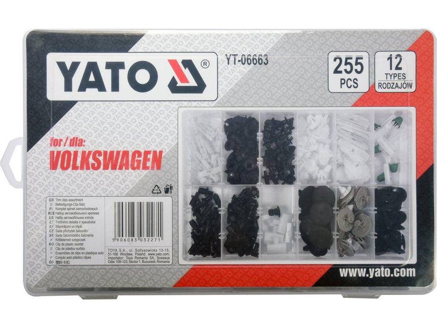 YATO YT-06663 – Kit de clips automobiles Volkswagen, 255 pièces - SME IMPORT