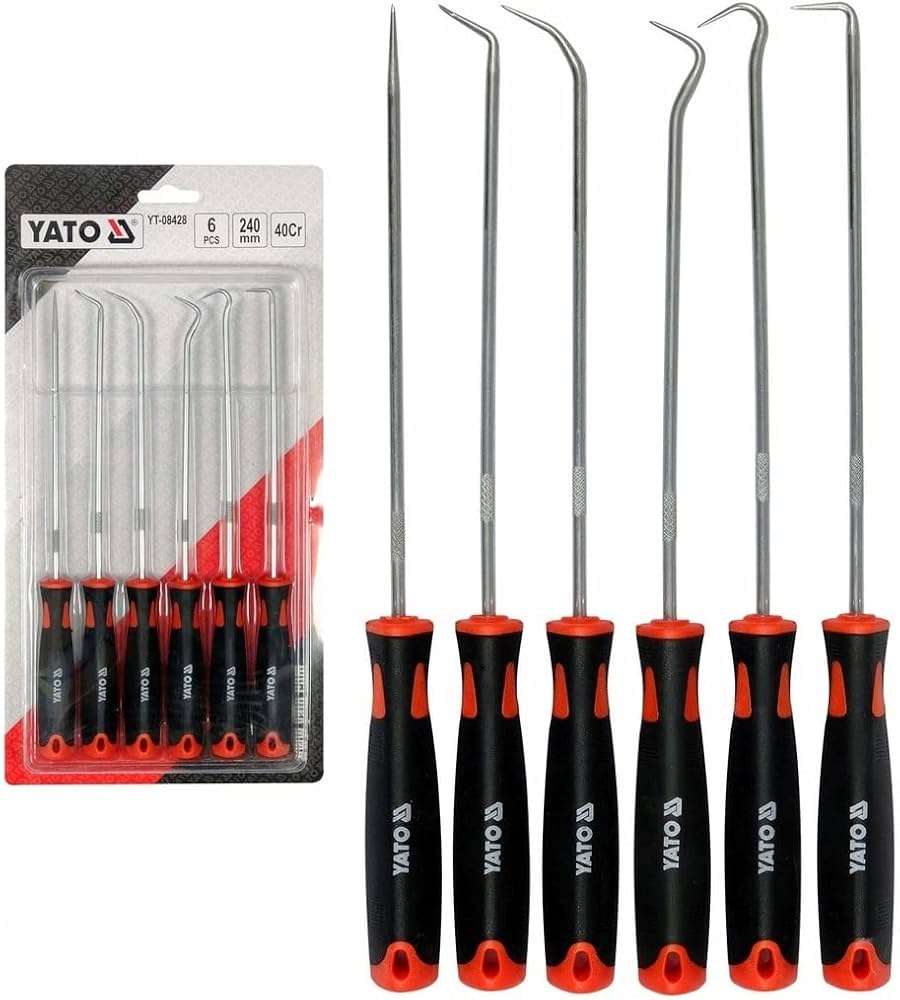Jeu de 6 crochets de précision YATO YT-08428 – 240 mm